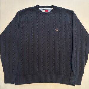 Vintage black cable knit Tommy Hilfiger sweater